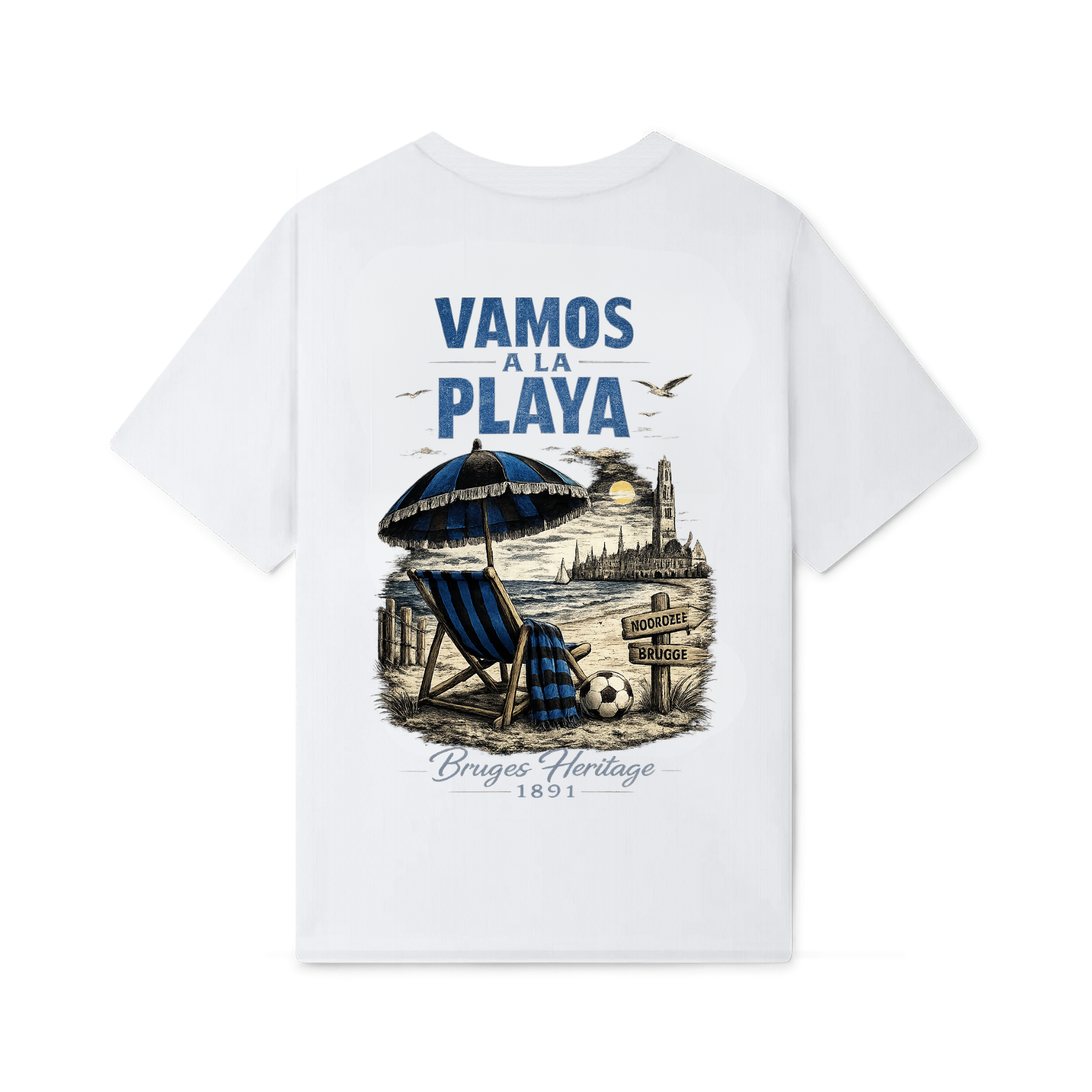 Vamos A La Playa T-Shirt "Bruges Heritage / Wit"